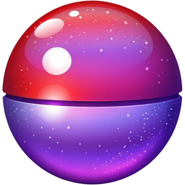 color gradient between red and purple glitter ball emoji