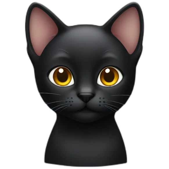 black cat with big ears emoji