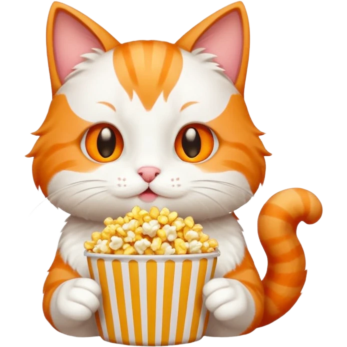 Gato comendo pipoca emoji