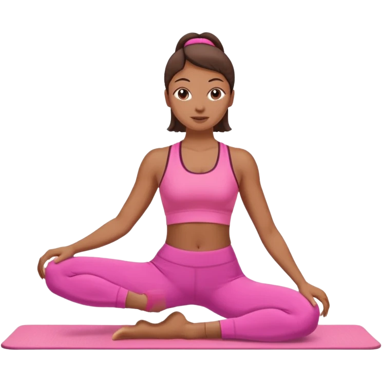 medium-skinned woman doing Pilates in pink sportswear emoji