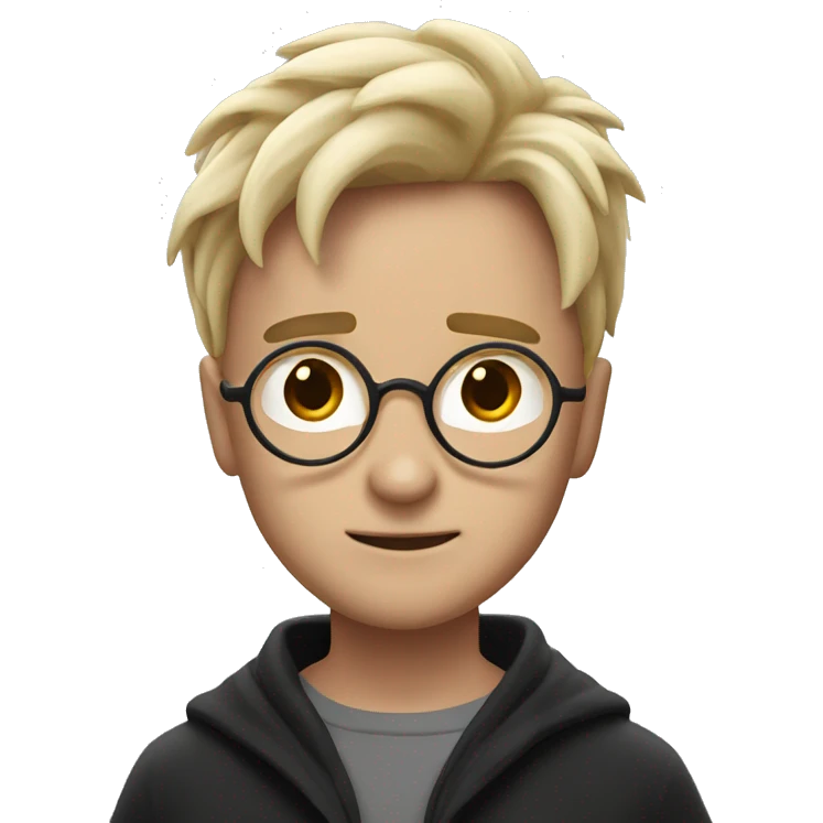 Harry Potter with a lightning bolt scar on the left of his forehead emoji