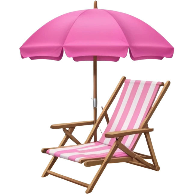 Beach chair under pink umbrella  emoji