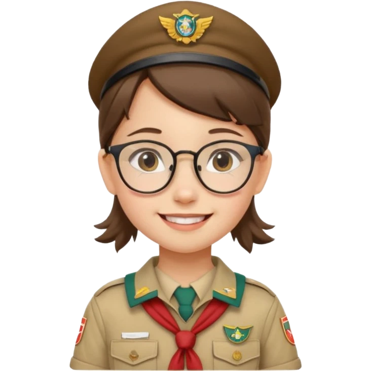 scout girl little with glassess emoji