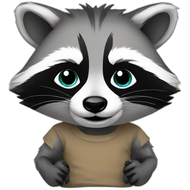 raccoon with a t-shirt emoji