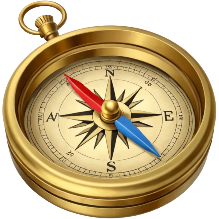Travel compass pointing to adventure emoji
