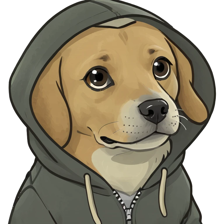 Cute dog wearing a hoodie emoji
