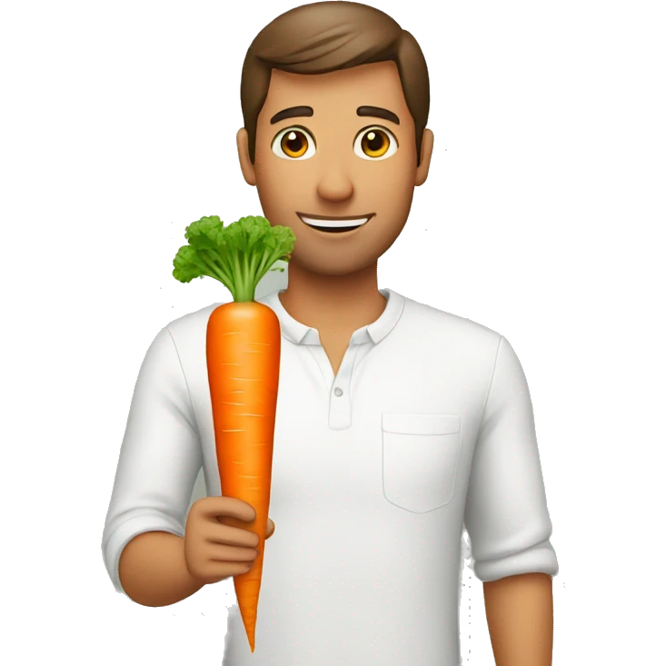 Man holding a carrot emoji