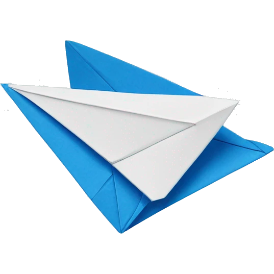 blue origami paperplane emoji