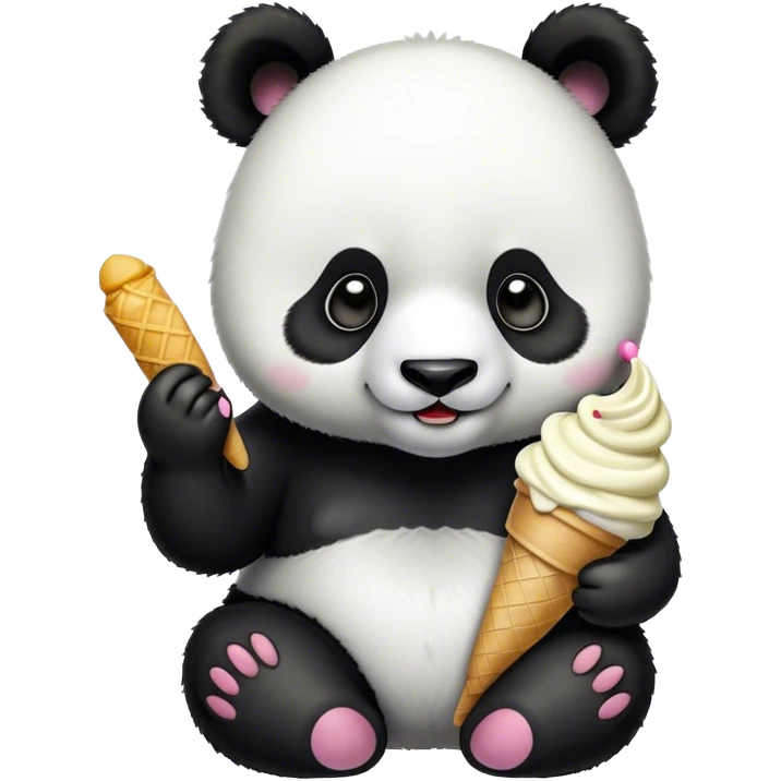 Panda eating ice cream emoji