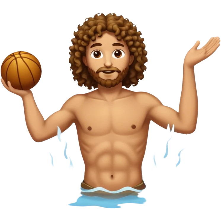 curly hair John the Baptist, dunks Jesus emoji