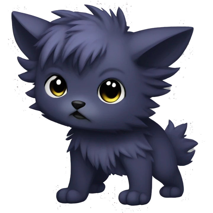 Dark Edgy Cool Shy Grumpy Fluffy FurSona Fakemon Full Body emoji