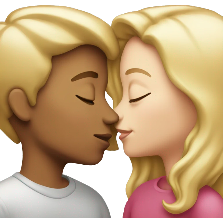 White people kissing emoji