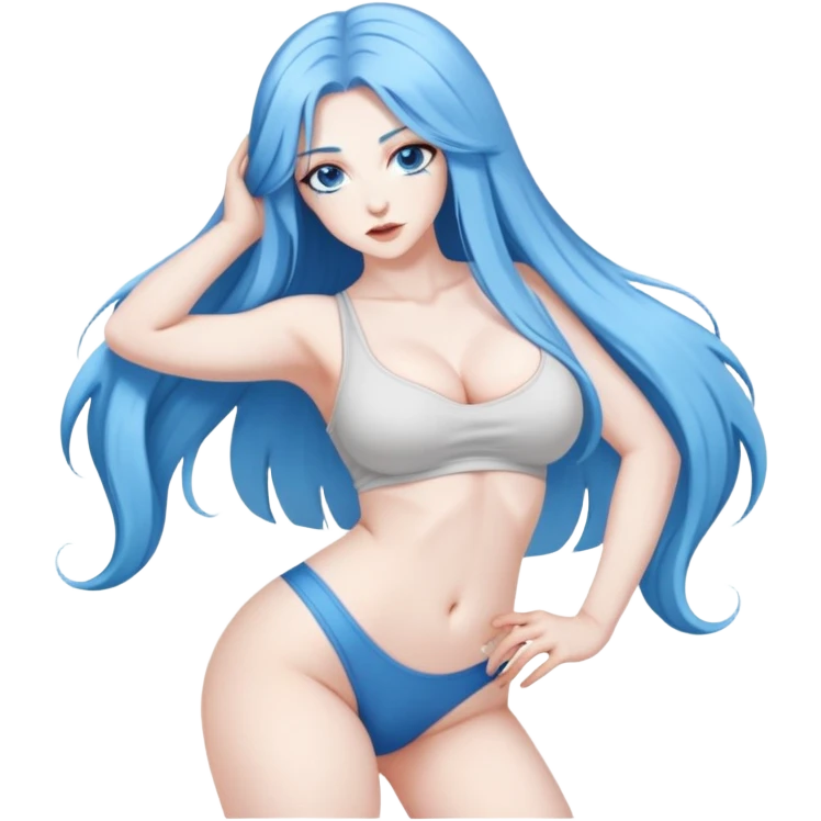 busty pawg long blie hair pale blue eyes twerk sfw emoji