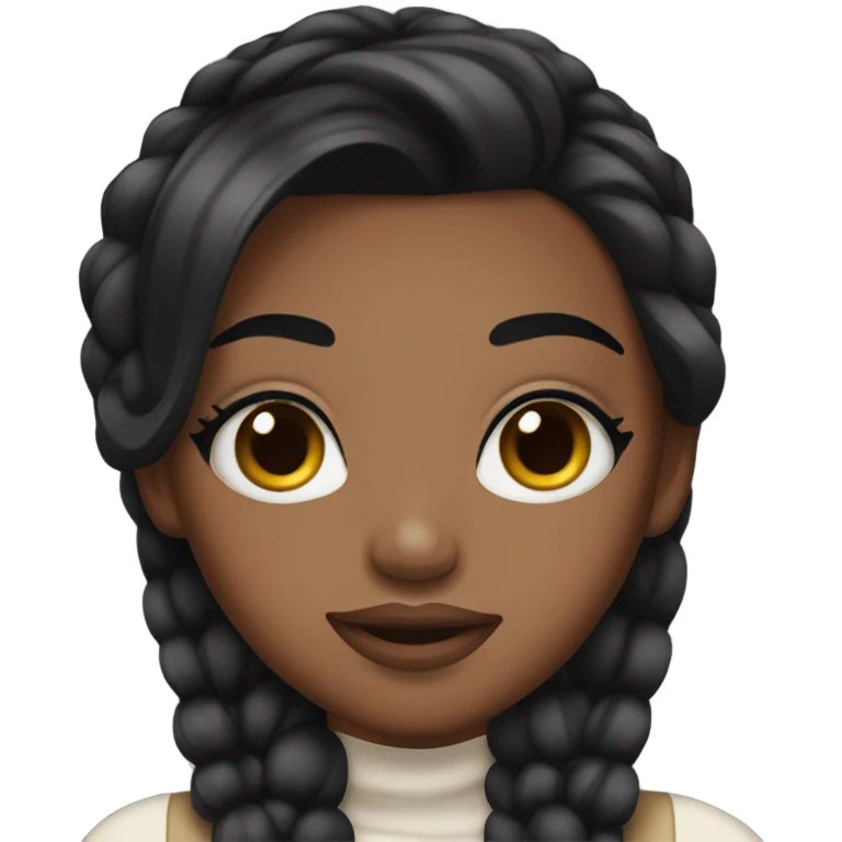 Black haired girl with full face of makeup  emoji
