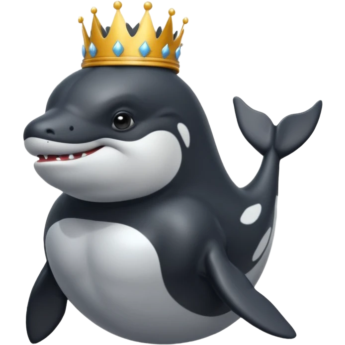 orca with muscles and crown emoji