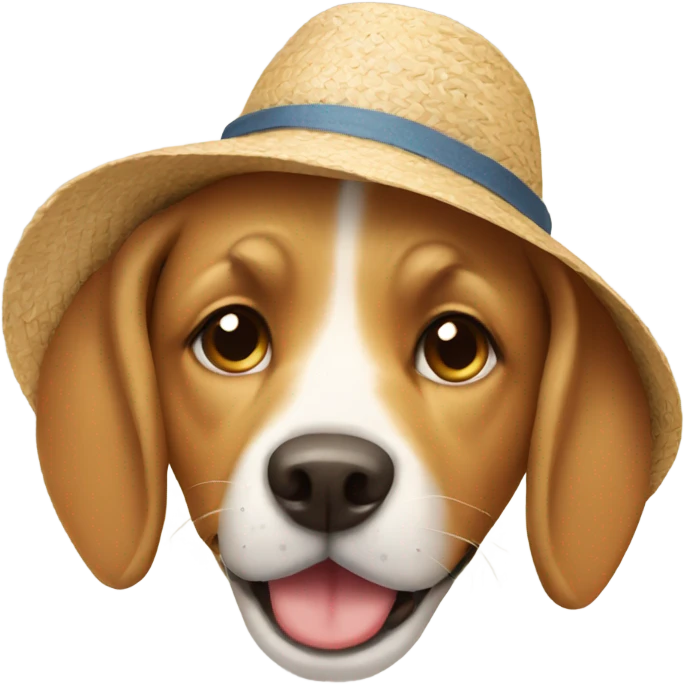 Dog with sunhat emoji