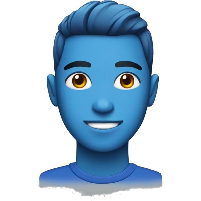 person with blue hair with a low taper fade emoji