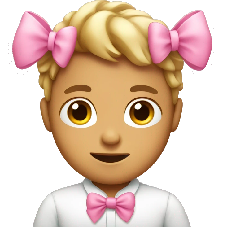 Boy with pink bow  emoji