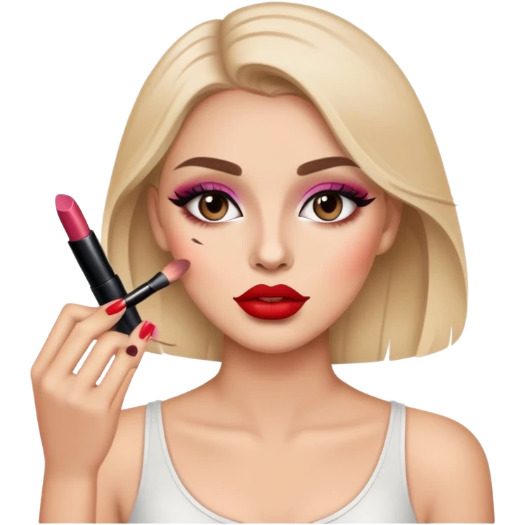 chica maquillándose emoji