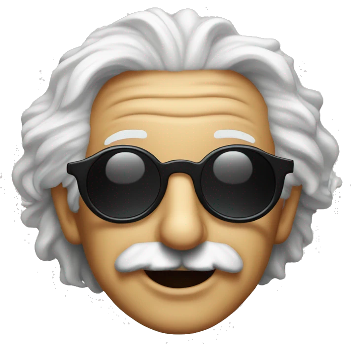 albert einstein dark sun glasses smiling emoji