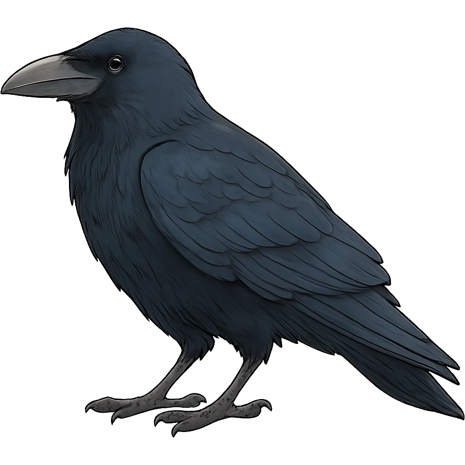 realistic ghibli style raven emoji