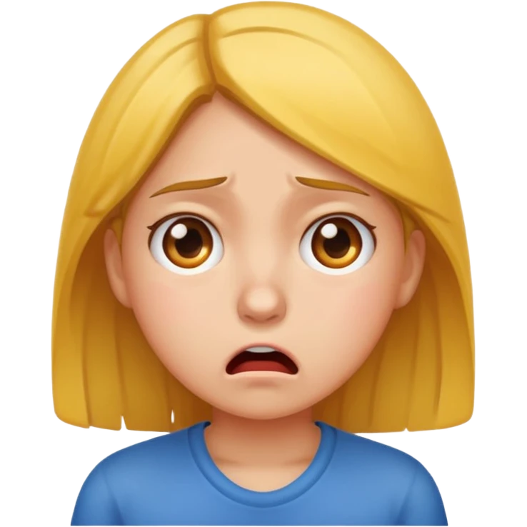 Girl showing frustrated face emoji