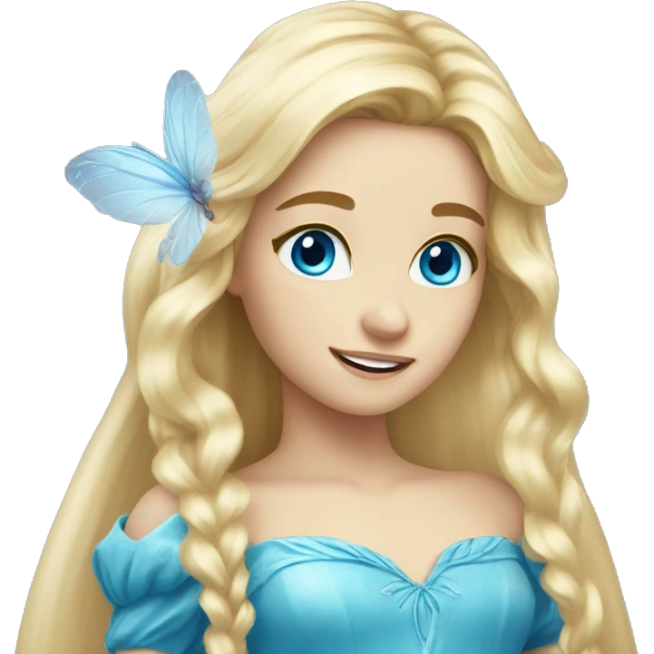 long blonde hair blue eyed fairy  emoji