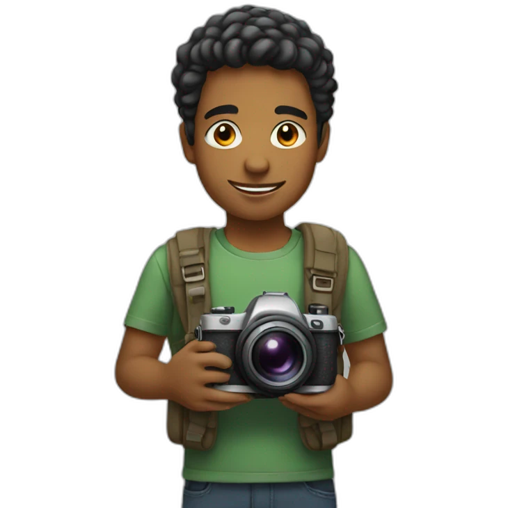 young man with camera emoji