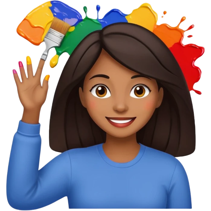 Brown woman decorating wall emoji
