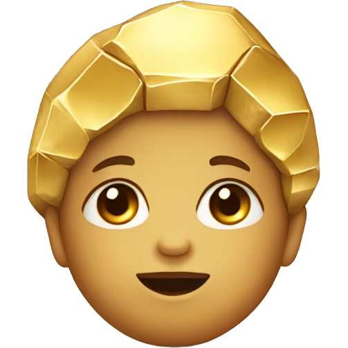 gold nugget with a cute Baby face emoji