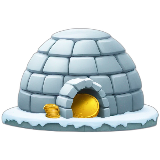 igloo with money coins emoji