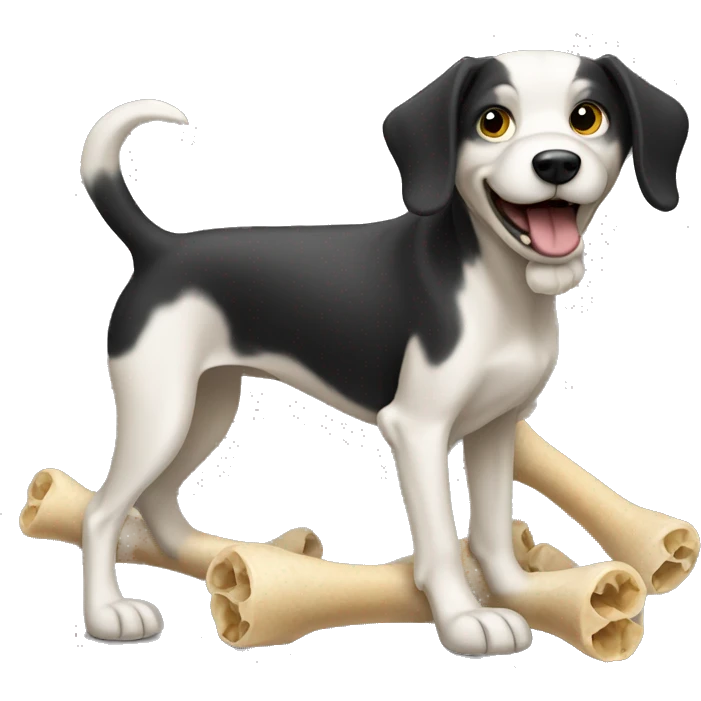 Dog stealing bones emoji
