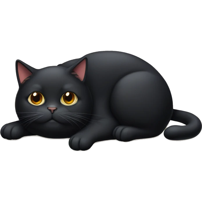 fat black cat emoji