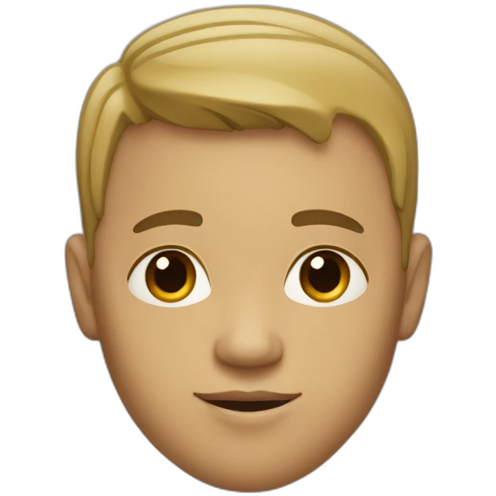 light skin man with a wide short forehead emoji