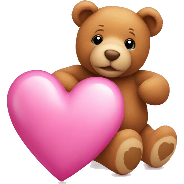 Pink heart with teddy bear emoji