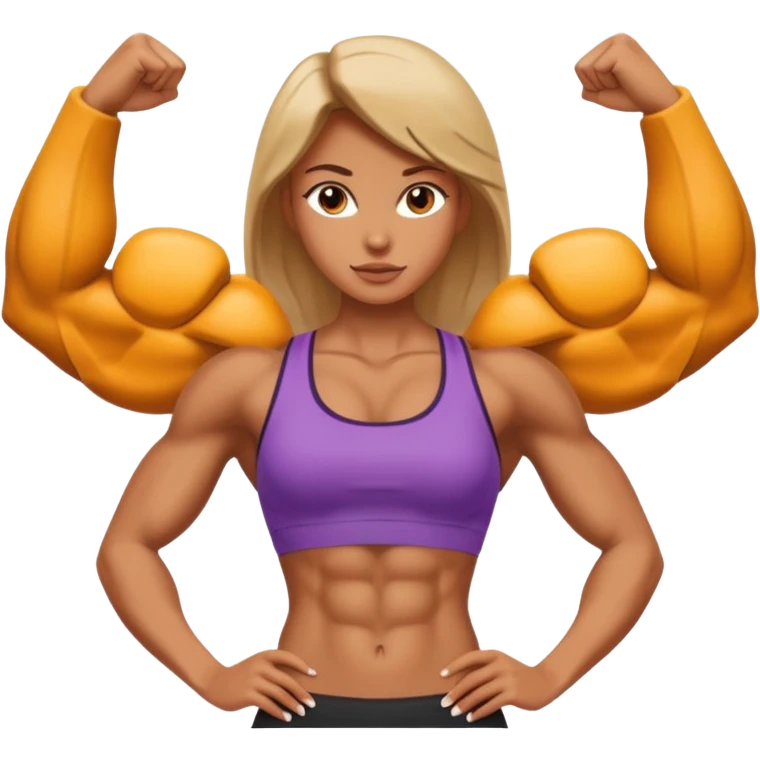strong lean woman with visible strong abs emoji
