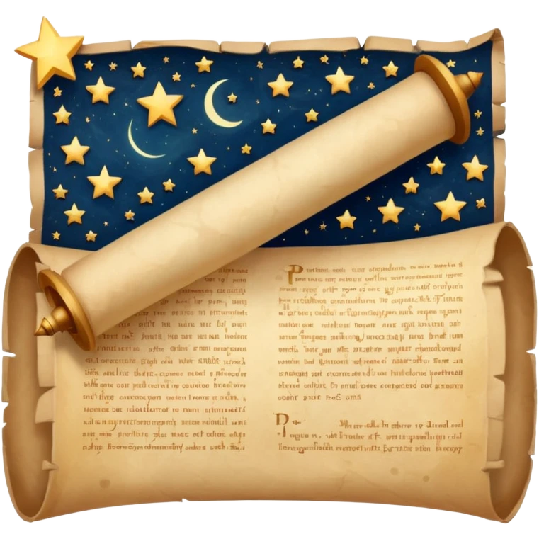 open scroll with stars above emoji