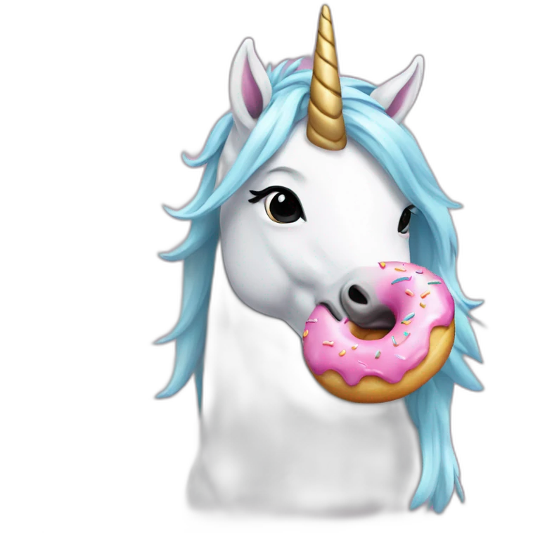 Unicorn with donut emoji