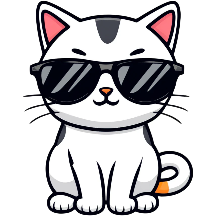 Cat with sunglasses emoji