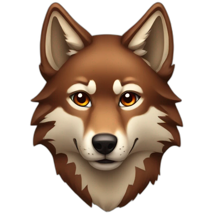 Brown and red wolf emoji