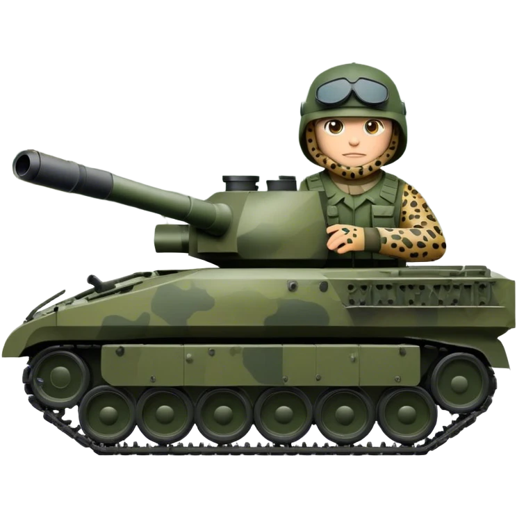 Leopard 2A7 (2021) – Cinematic-realistic Leopard 2A7 tank, its sleek, dark-green camo frame moving through a dense forest. The tank commander peers through binoculars as the 120mm gun elevates slightly, its thick armor reflecting the flickering light of an overcast sky, while rain drips off its reinforced turret. emoji