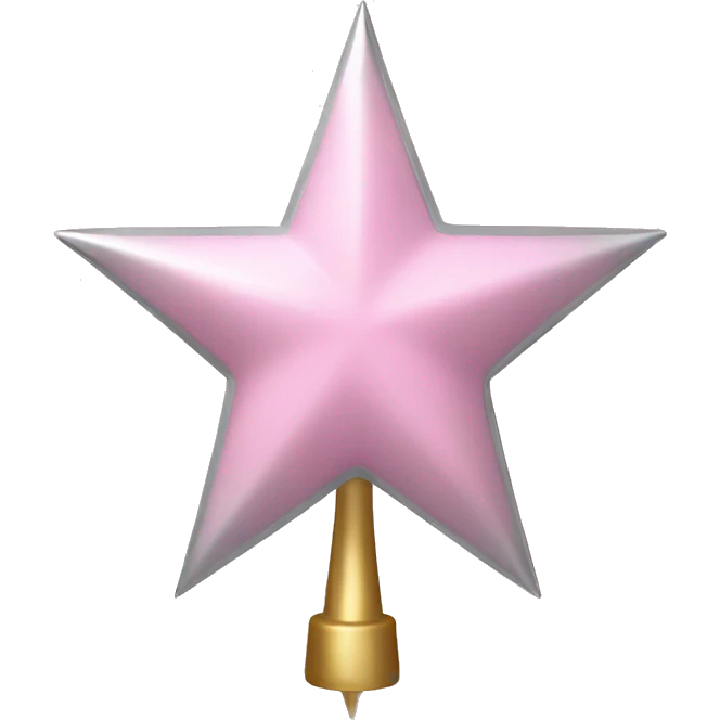 light pink tree topper star silver emoji