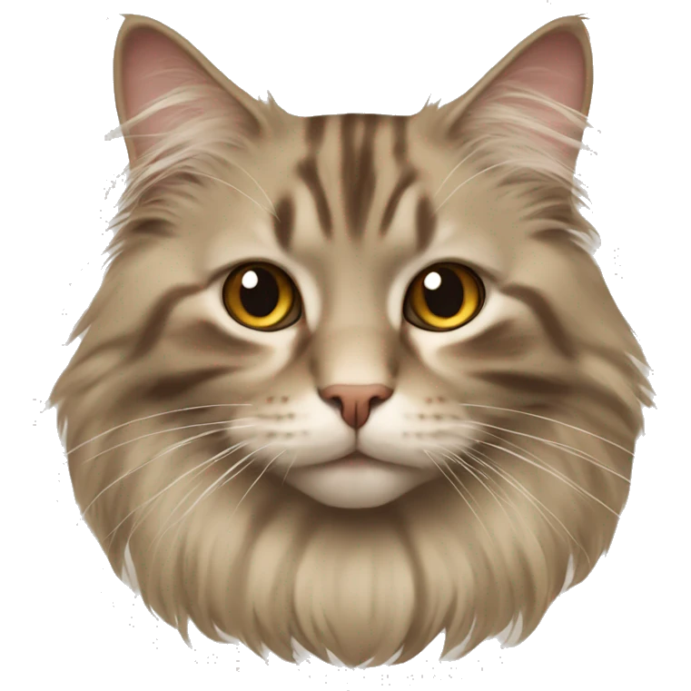 Norwegian Forest Cat in beige brown emoji