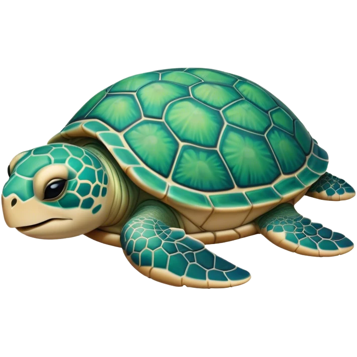 Meme-Worthy Cute Sleeping Sea Turtle Portrait Emoji, Head resting peacefully with a contented smile, showcasing a stately, patterned shell and a smooth, ancient body with eyes gently closed in serene slumber, Simplified yet adorably endearing features, highly detailed, glowing with a soft, drowsy oceanic light, high shine, relaxed and utterly lovable, stylized with an air of playful laziness, soft glowing outline, capturing the essence of a sleeping sea turtle that feels destined to become the next viral icon of adorable rest! emoji