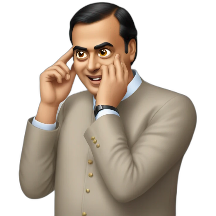 Mukesh Ambani touch his ear emoji