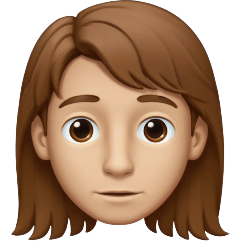 Make a emoji of a person with light skin with long nose hair that goes down like 2 inchis with long hair and with not that much hair and with his hair brown and who's a boy and who's nose hair goes down 2 inchis emoji