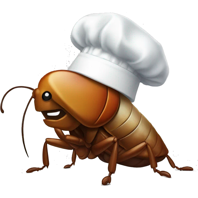 Cockroach with white chef hat emoji