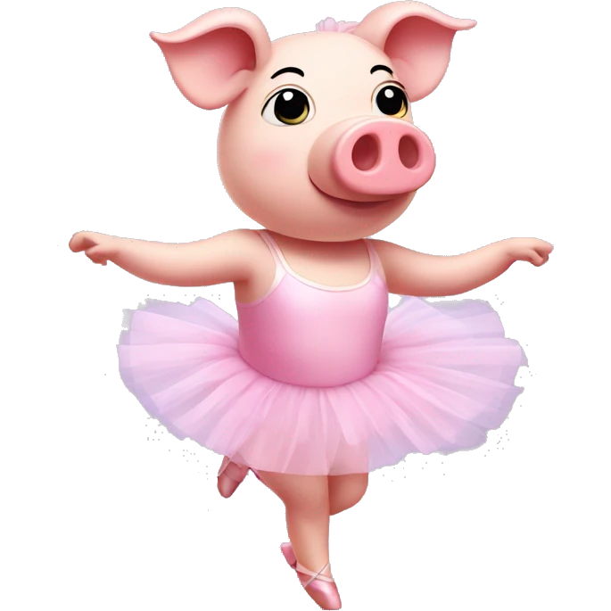 pig wearing a ballerina tutu and dancing emoji