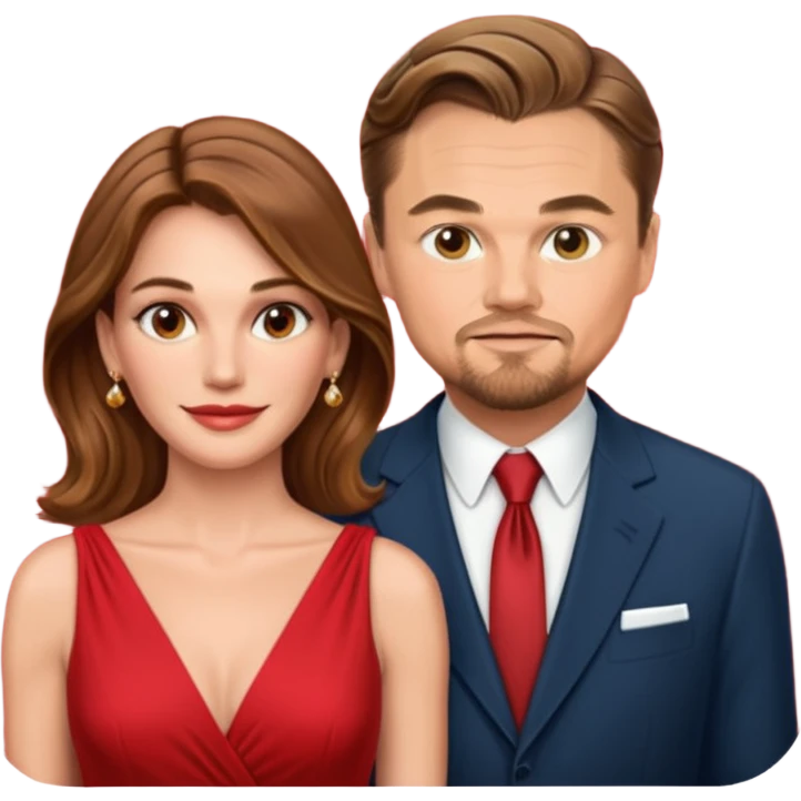 leonardo di caprio and Julia Roberts in a red dress emoji