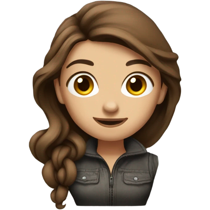 Beautiful tattooed woman long brown hair rock climbing emoji